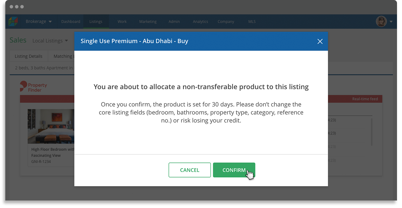 Property Finder Integration Update - Single Use Premium