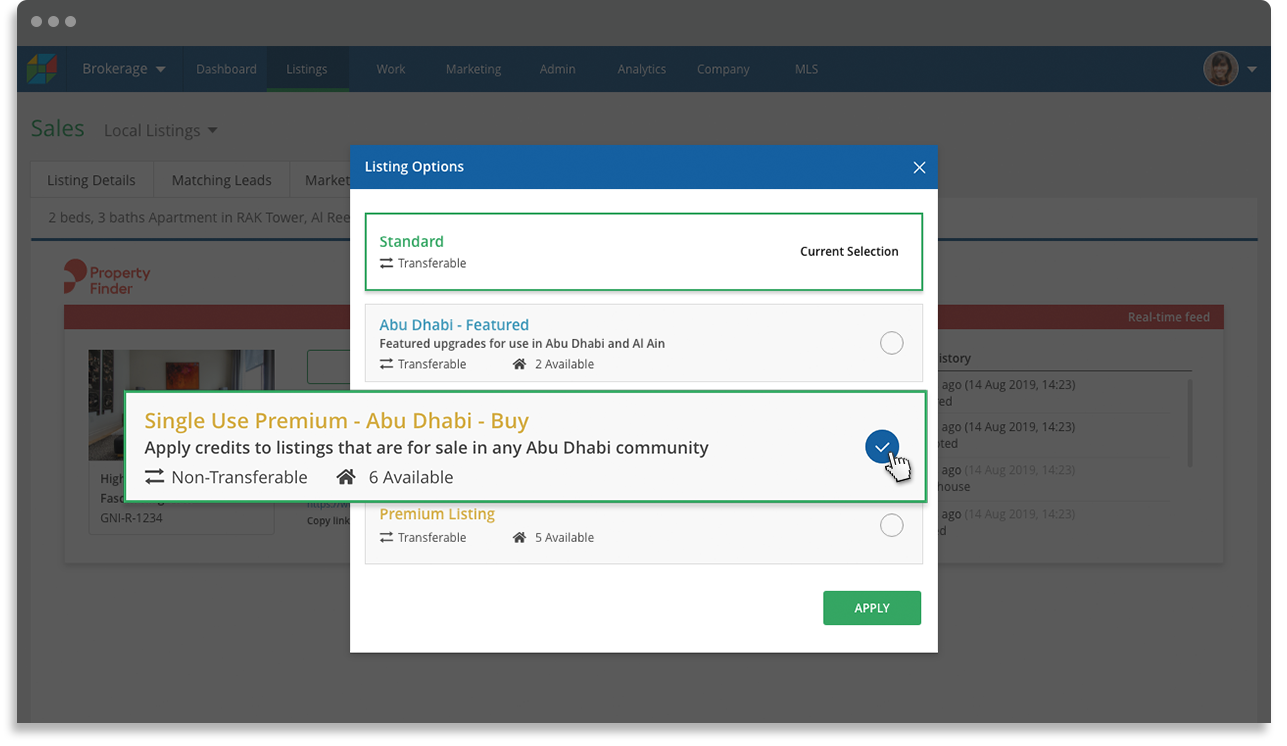Property Finder Integration Update - Single Use Premium
